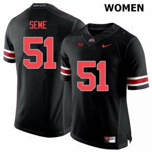 NCAA Ohio State Buckeyes Women's #51 Nick Seme Blackout Nike Football College Jersey OKR8045OE